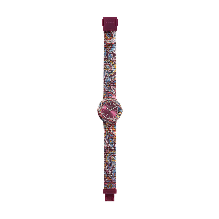 Hip Hop Bordeaux Clock Paisley Collection 32mm HWU1241