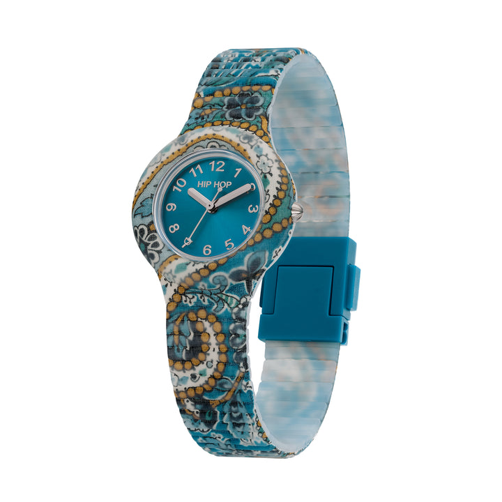 Hip Hop Teal Blue Paisley Collection Watch 32mm HWU1242