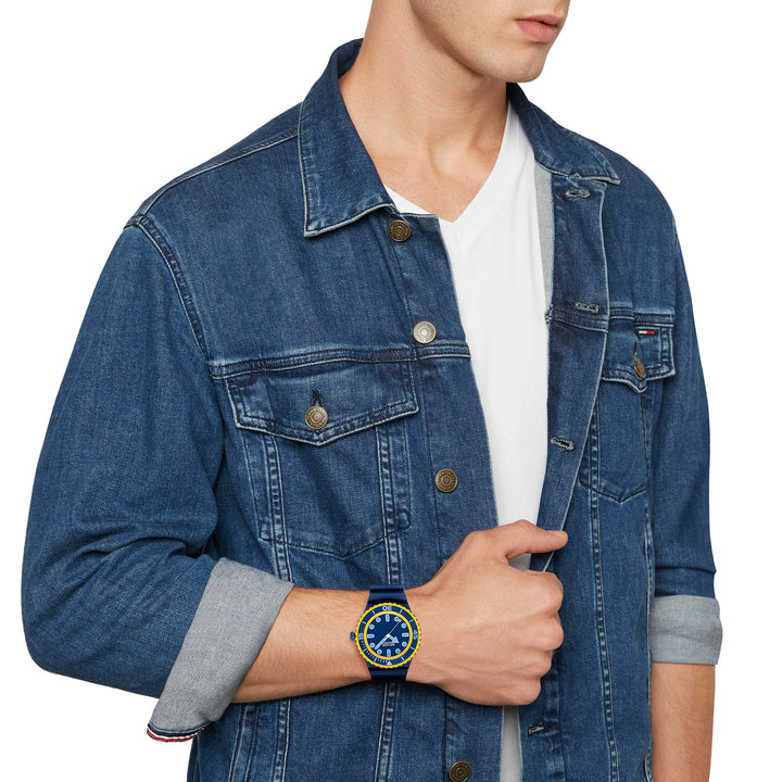 Hip Hop watch Master Blue/Yellow 41mm HWU1261
