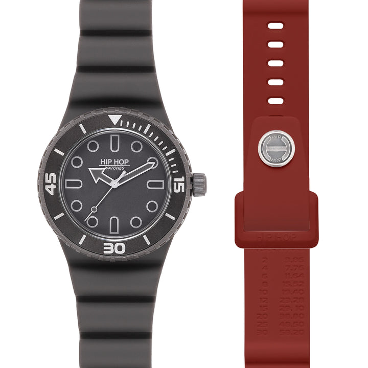 Hip Hop klocka BORDEAUX/GREY Master collection 41mm HWU13334
