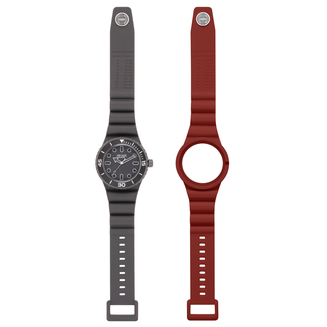 Hip Hop klocka BORDEAUX/GREY Master collection 41mm HWU13334
