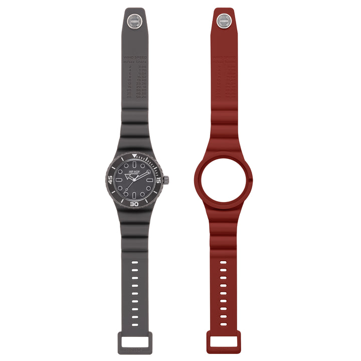 Hip Hop klocka BORDEAUX/GREY Master collection 41mm HWU13334