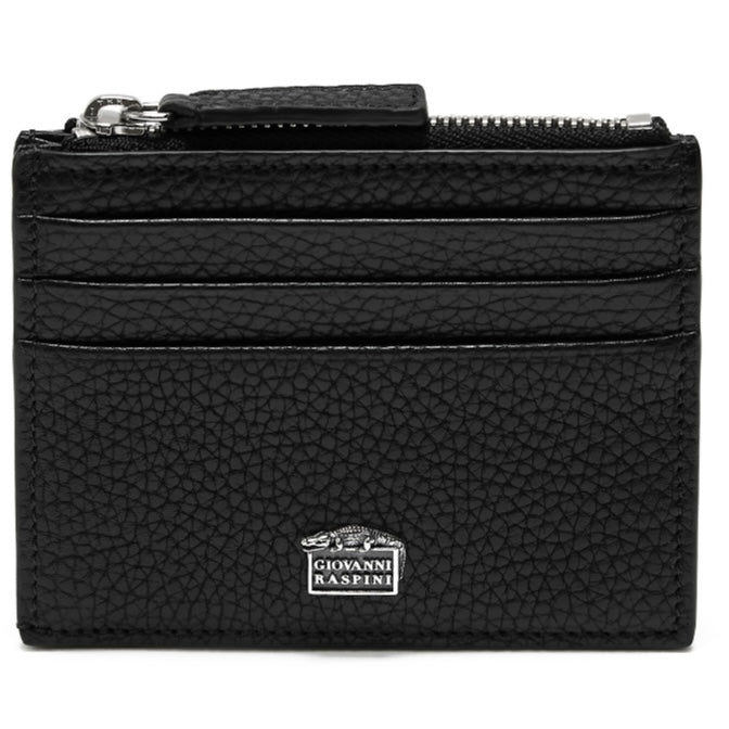 Giovanni Raspini Portacarte 6 compartments with zip awkward leather silver 925 l0013