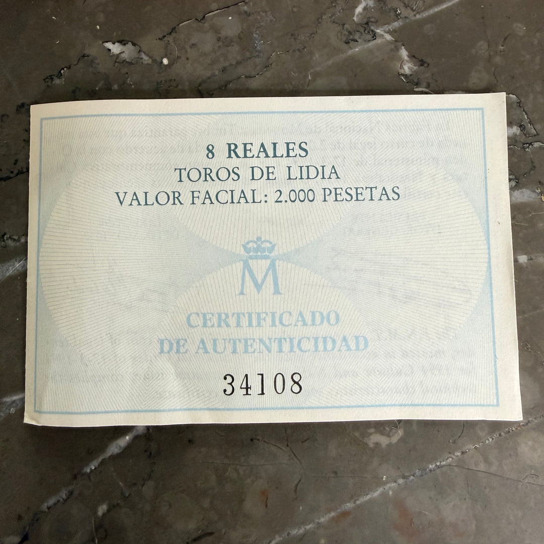 Sølvmønt 8 Reales Toros de Lidia Cultura y Naturaleza