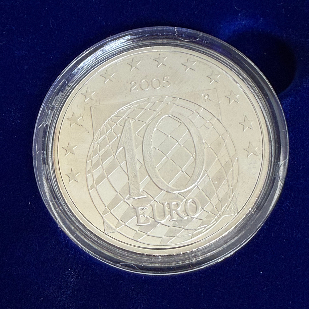 10 € Fred og Frihed i Europa sølvmøntsikret version