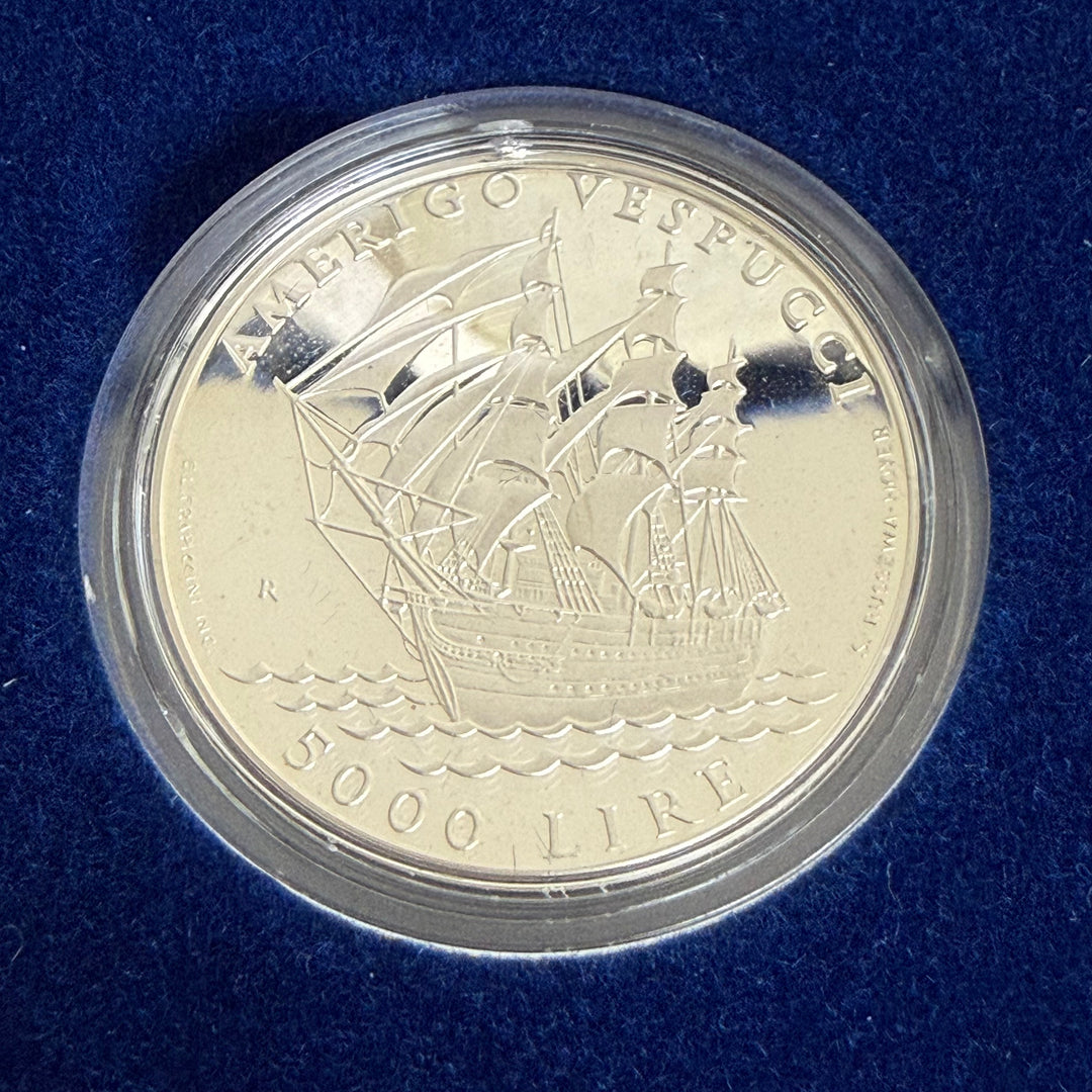 Silbermünzen 5000 10000 Lire Republik San Marino Amerigo Vespucci 1995
