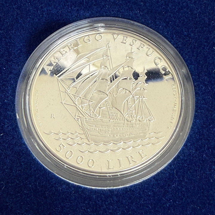 Silbermünzen 5000 10000 Lire Republik San Marino Amerigo Vespucci 1995