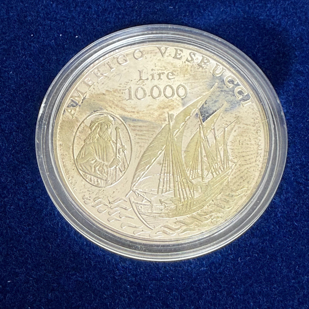 Silbermünzen 5000 10000 Lire Republik San Marino Amerigo Vespucci 1995