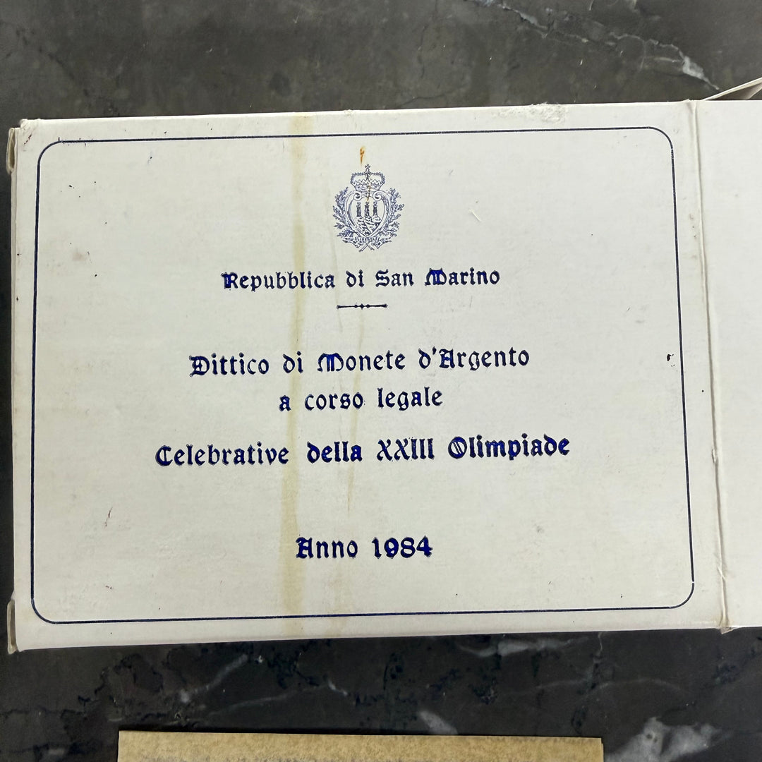 Sølvmønter 500 1000 Lire Republikken San Marino XXIII OL 1984
