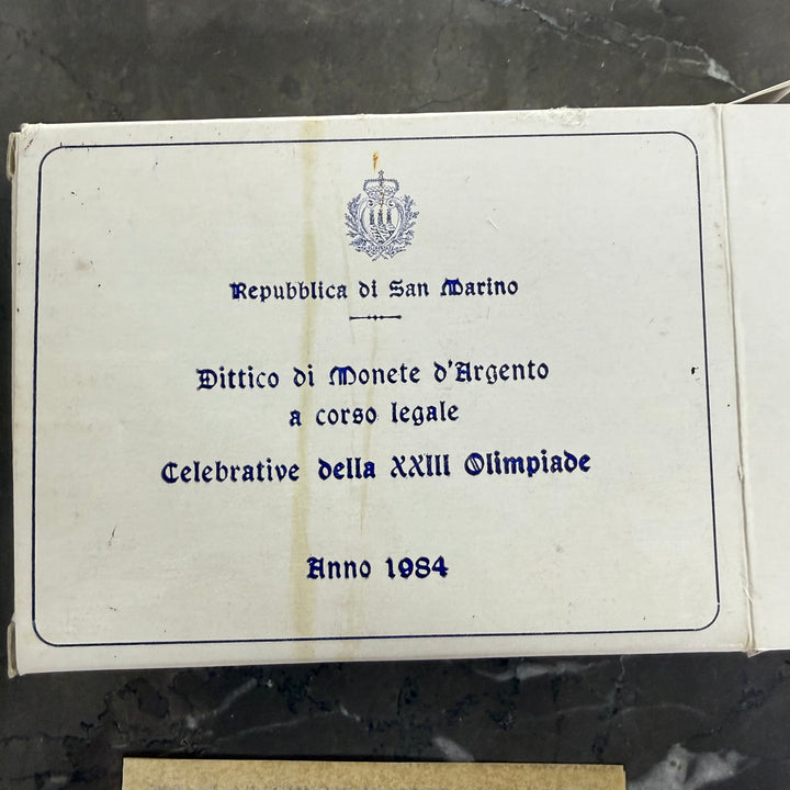 Sølvmønter 500 1000 Lire Republikken San Marino XXIII OL 1984