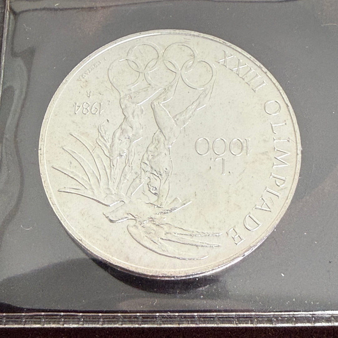 Sølvmønter 500 1000 Lire Republikken San Marino XXIII OL 1984