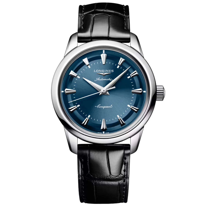 Longines Conquest Heritage 38mm blue automatic steel watch L1.649.4.92.2,