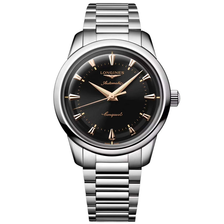 Longines Heritage 40mm black steel automatic watch L1.650.4.52.6