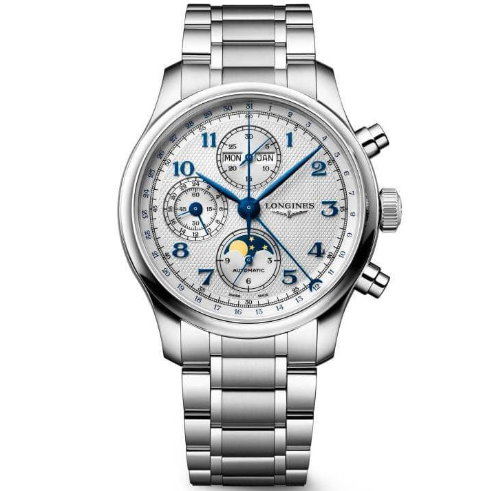 Longines ur Master Collection Chrono Moonphase 41mm sølv automatisk stål L2.962.4.73.6