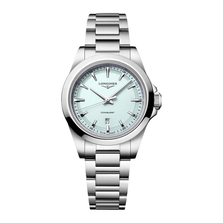 Longines Conquest ur 30 mm mintblåt kvartsstål L3.350.4.92.6