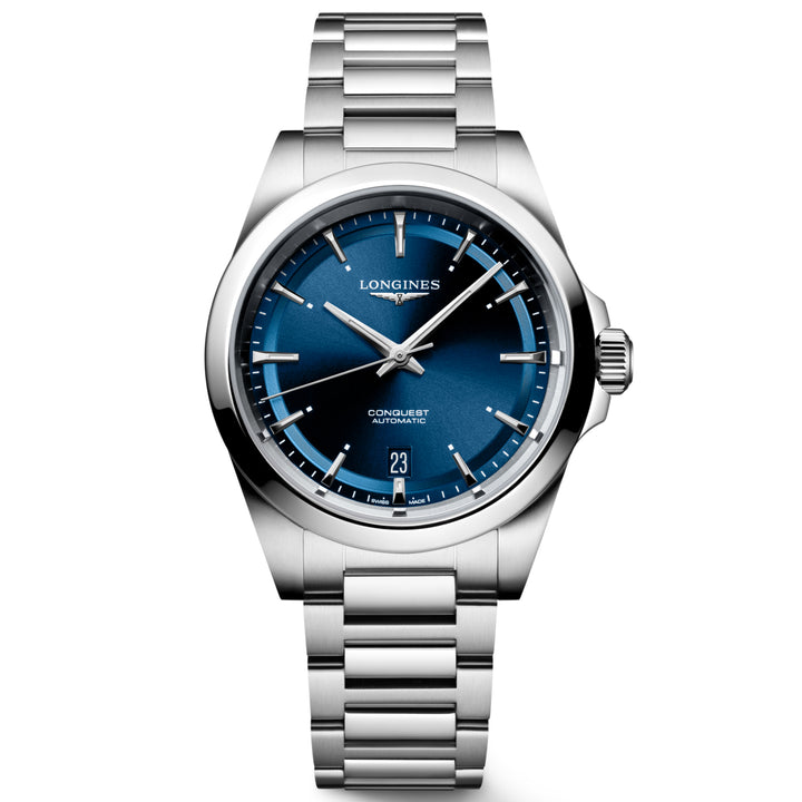 Longines Conquest 38mm blå automatisk stålur L3.720.4.92.6