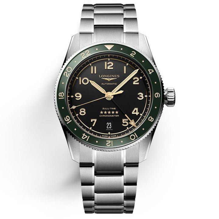 Longines watch Spirit Zulu Time 39mm anthracite automatic steel L3.802.4.63.6