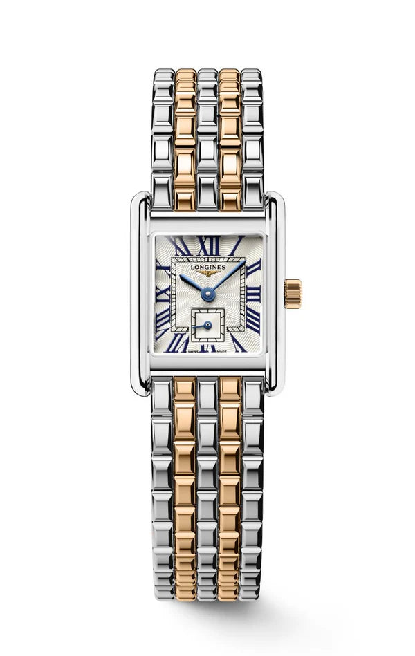 Longines watch Mini Dolcevita 21.50x29.00mm silver quartz 18kt gold steel L5.200.5.71.7