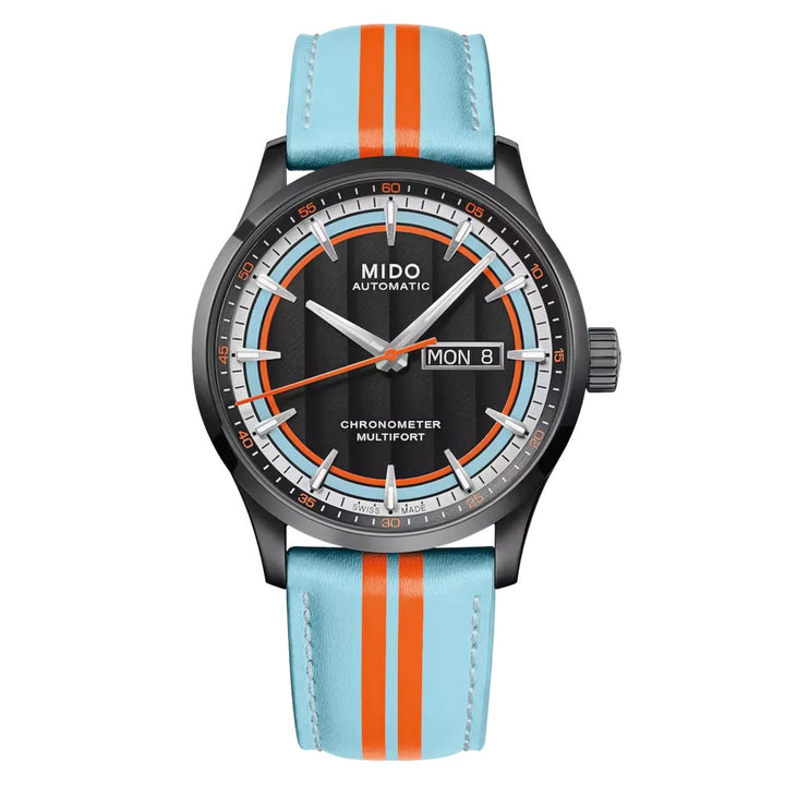 Mido ur Multifort Chronometer 1 Racer 42mm sort automatisk stål sort PVD finish M038.431.36.051.00