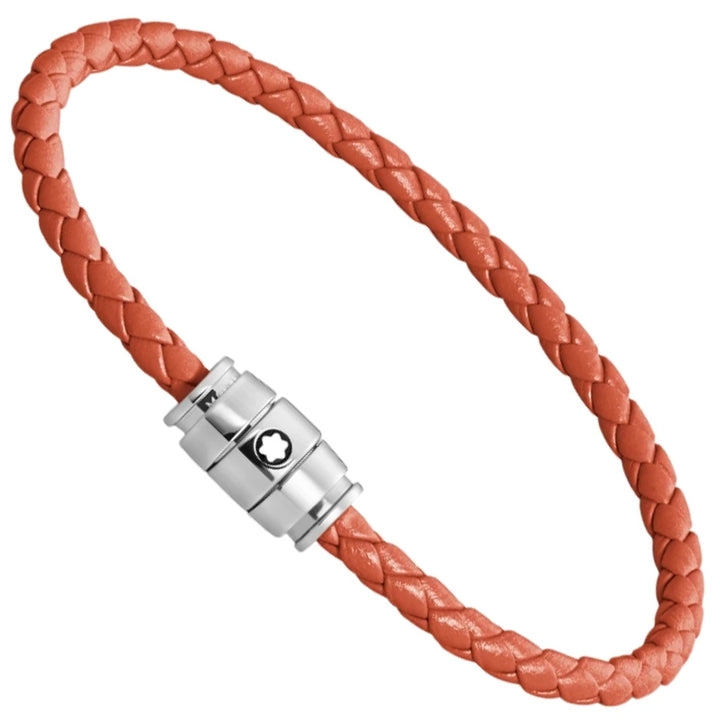 Montblanc 3-ring stål och Meisterstück Cayenne läderarmband storlek S 13429160