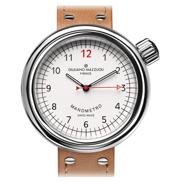 Giuliano Mazzuoli Manometer watch 45mm white automatic steel MRP05N