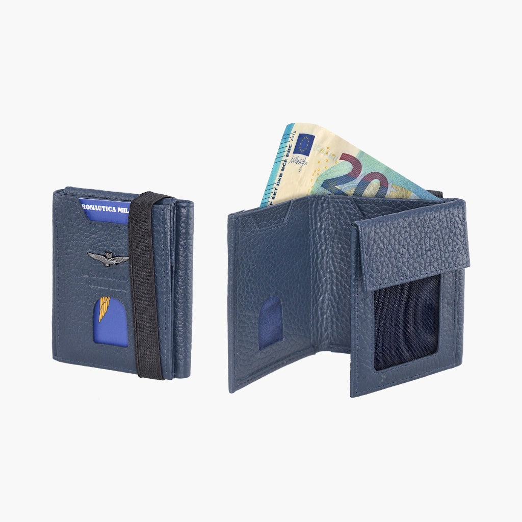 Pocket Wallet with Soft Leather Credit Card Holder AM185-BL