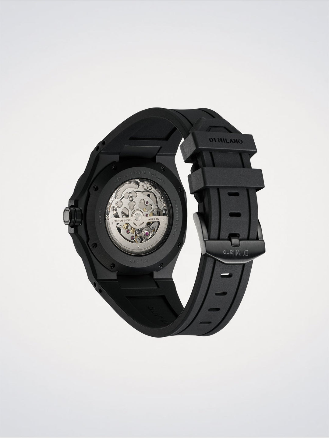 D1 Milano Jet Black Skelettgummi 41,5 mm D1-SKRJ17