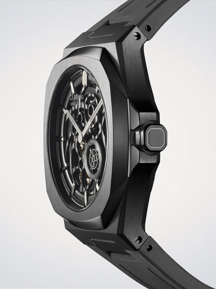 D1 Milano Jet Black Skelettgummi 41,5 mm D1-SKRJ17