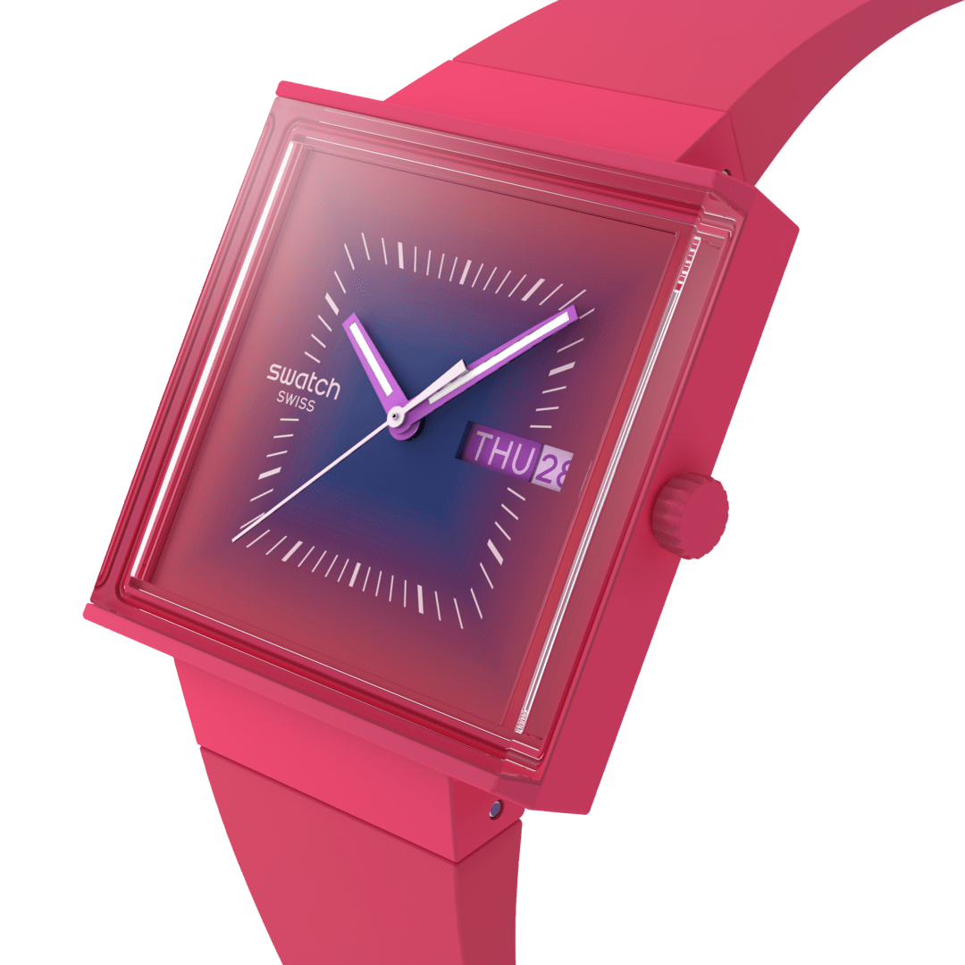 Swatch Squarely Berry Originals What If? 41mm so34r700