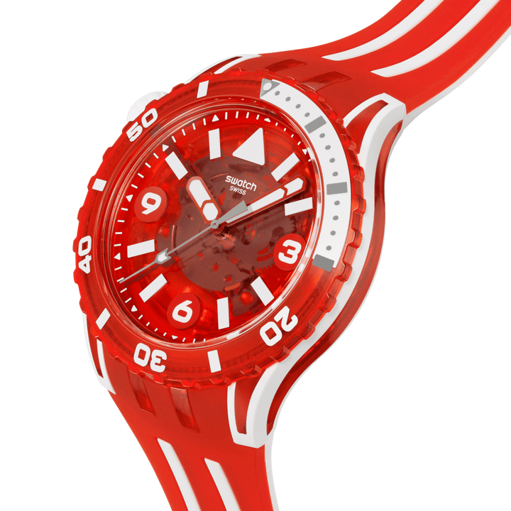 Swatch Scubaqua Red 44mm SScu09r100 watch