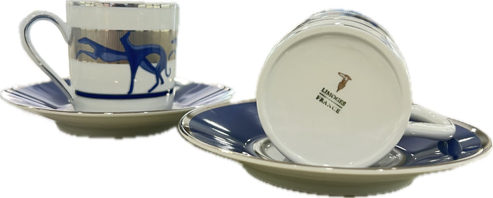 Trussardi satte 2 kaffekopper med Limoges porcelæns sukker porcelæn