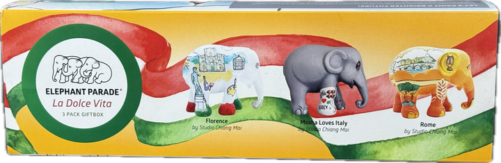 Elephant Parade multipack elefanter La Dolce Vita - Florens + Mosha älskar Italien + Rom
