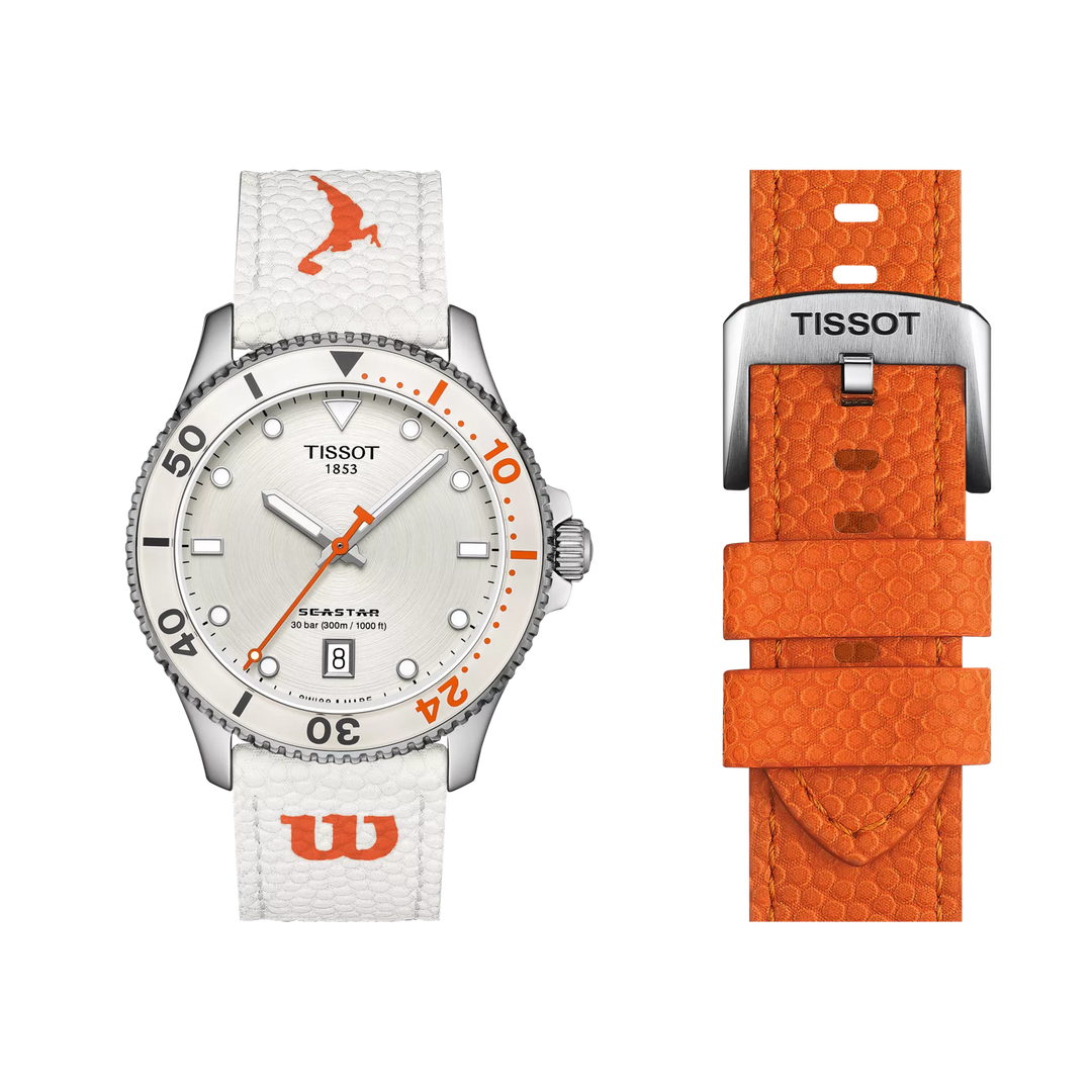 Tissot watch Seastar Wilson Wnba Special Edition 40mm silver quartz steel t120.410.17.011.00