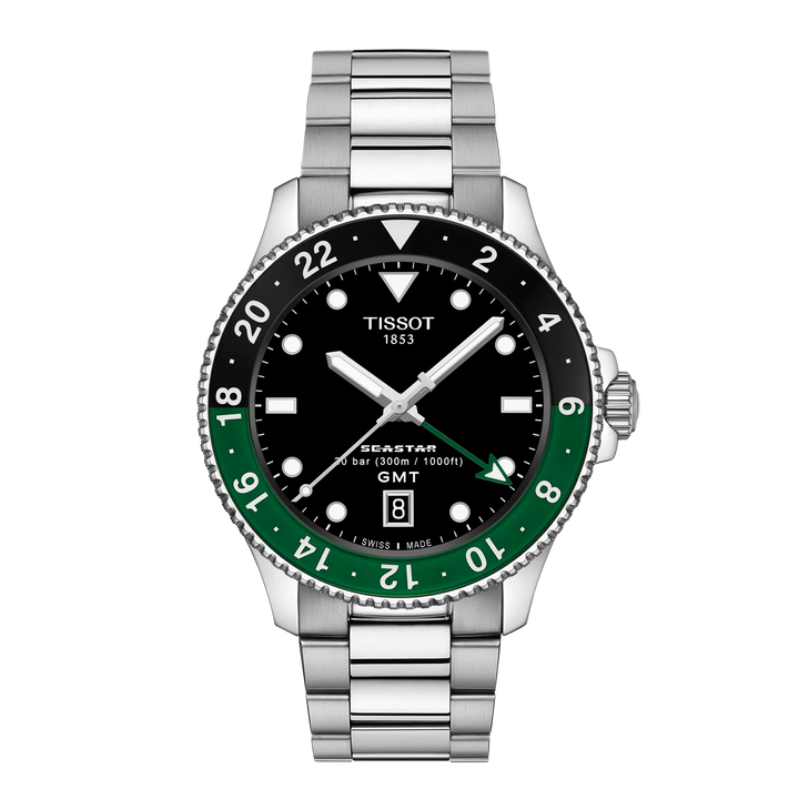 Tissot Seastar 1000 GMT Watch 40 mm sort kvarts stål T120.852.11.051.00