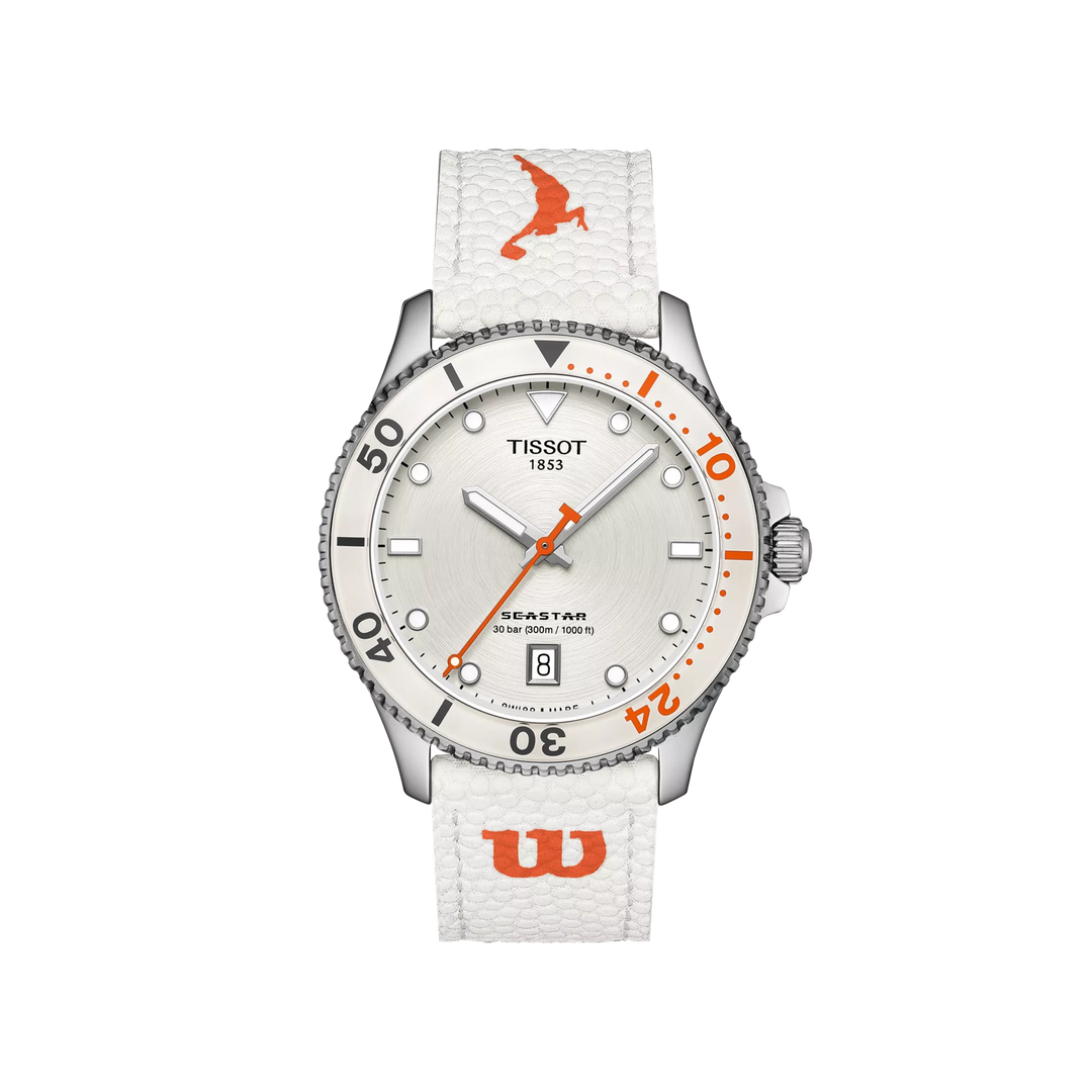 Tissot watch Seastar Wilson Wnba Special Edition 40mm silver quartz steel t120.410.17.011.00