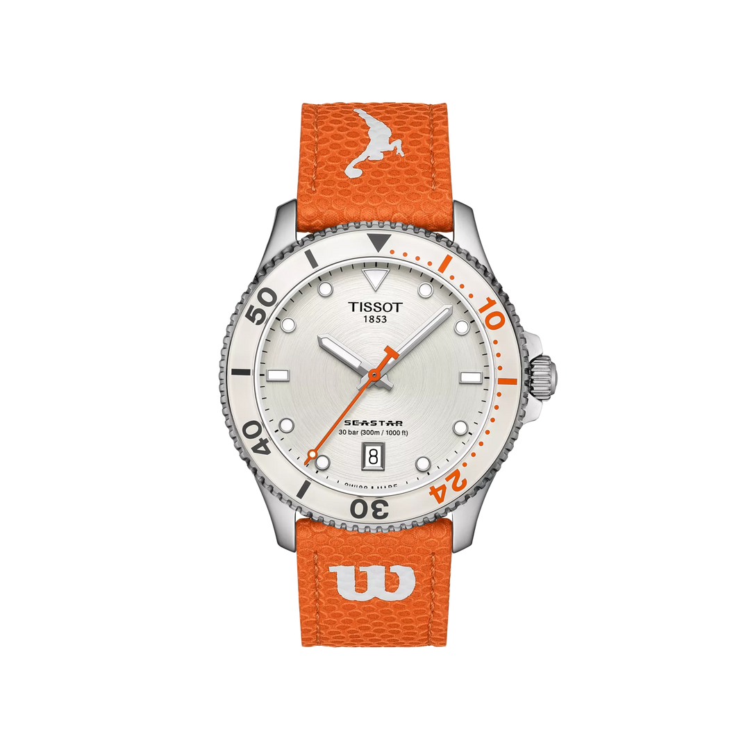 Tissot watch Seastar Wilson Wnba Special Edition 40mm silver quartz steel t120.410.17.011.00