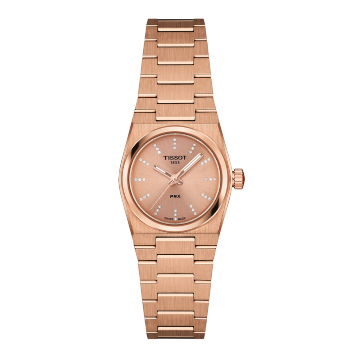 Tissot Uhr PRX 25 mm Roségold Diamanten Quarzstahl PVD Roségold-Finish T137.010.33.506.00