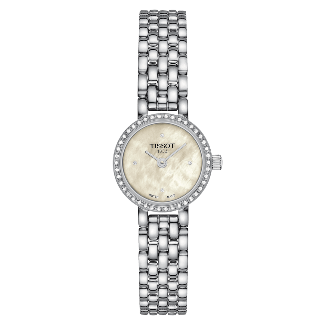 Tissssot watch Lovely Round 19.5mm mother of pearl diamonds quartz steel T140.000.91.61.116.00