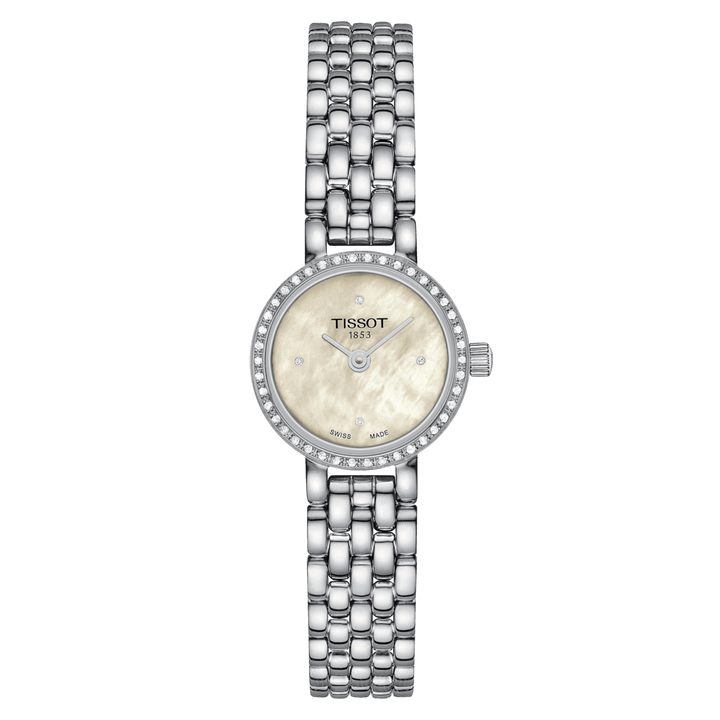 Tissssot watch Lovely Round 19.5mm mother of pearl diamonds quartz steel T140.000.91.61.116.00