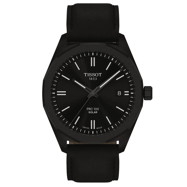 Tissot PRC 100 Solar 39mm sort kvartsstål sort PVD finish T151.422.36.051.00
