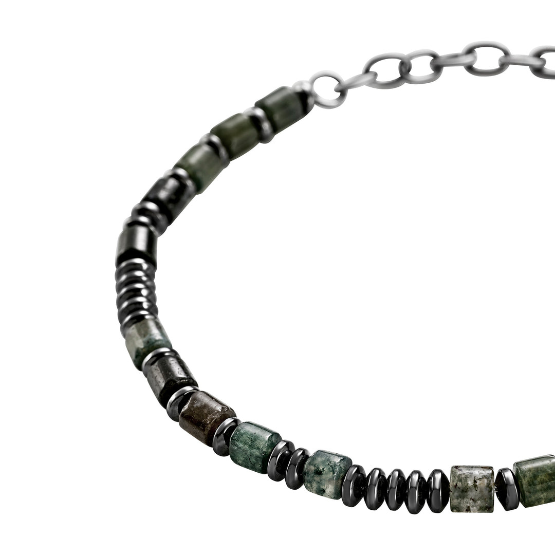 Breil Rock Hard stål agat armbånd TJ4131
