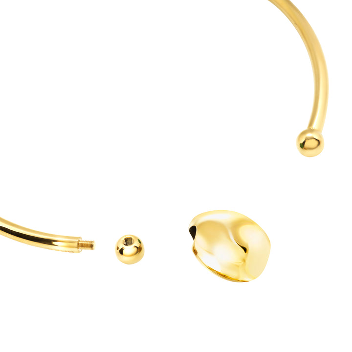 Breil Petra styv choker stål PVD finish 14K guldgrön aventurin TJ4242