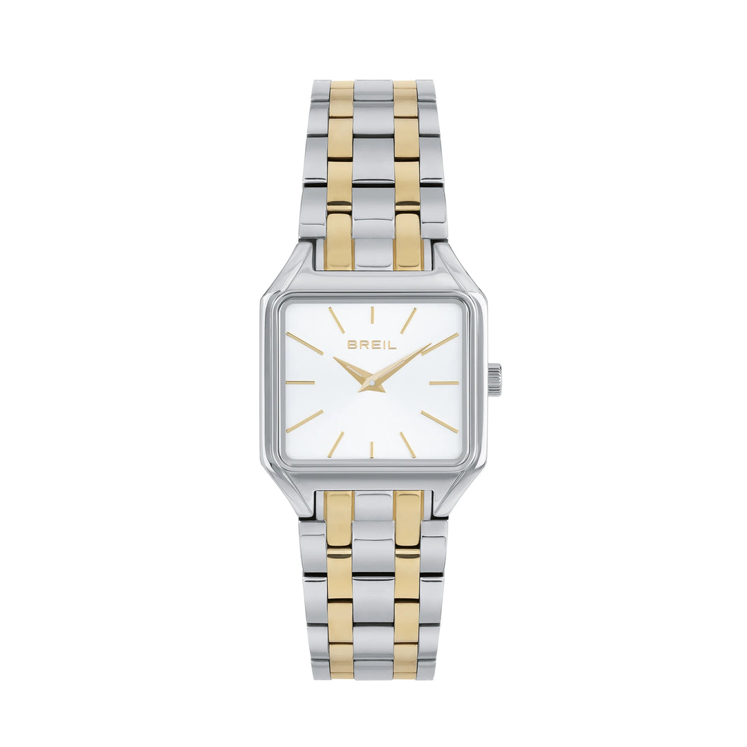 Breil Watch B 27x26mm Silver Quartz Steel afslutter PVD Yellow Gold TW2071