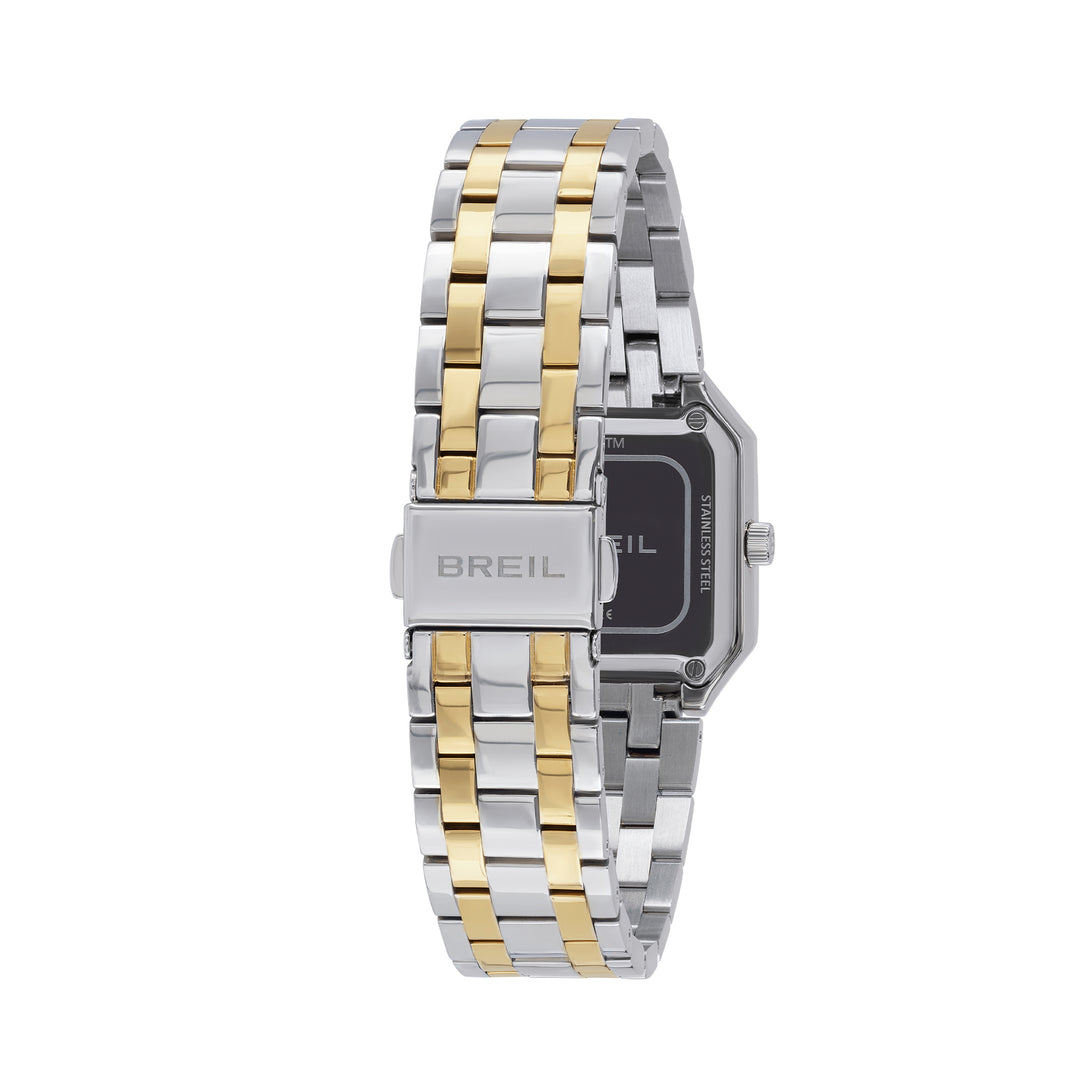 Breil Watch B 27x26mm Silver Quartz Steel afslutter PVD Yellow Gold TW2071