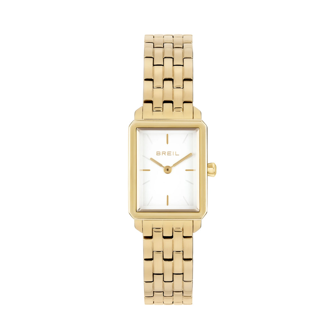 Breil watch Carré 20x24mm white quartz steel finish IP gold TW2078