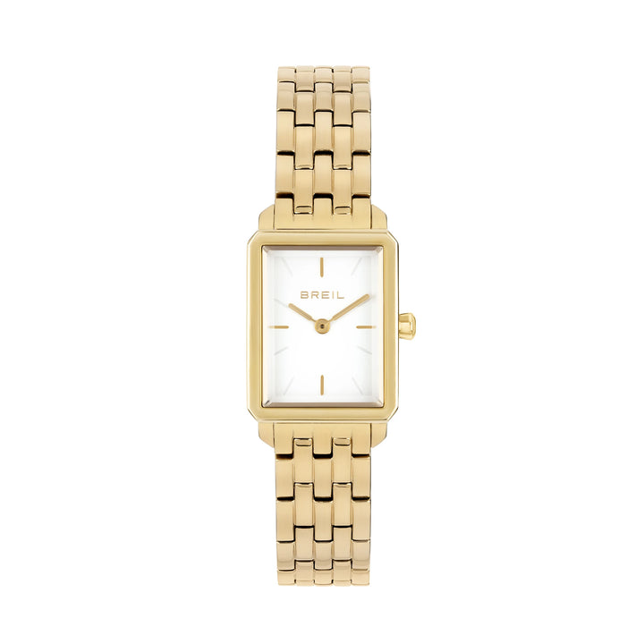 Breil watch Carré 20x24mm white quartz steel finish IP gold TW2078