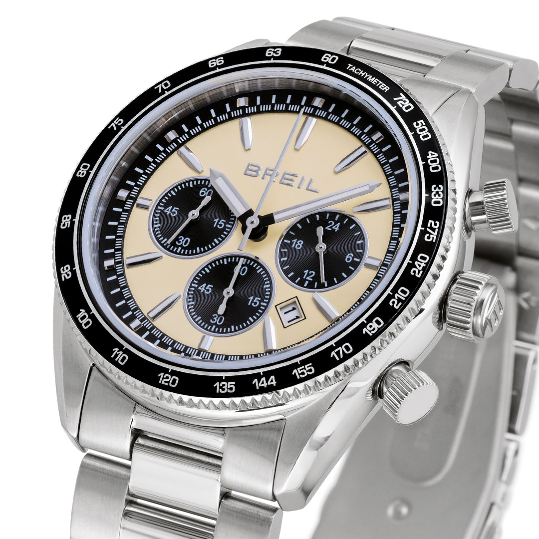 Breil Vanguard Chrono ur 43mm beige kvartsstål TW2109