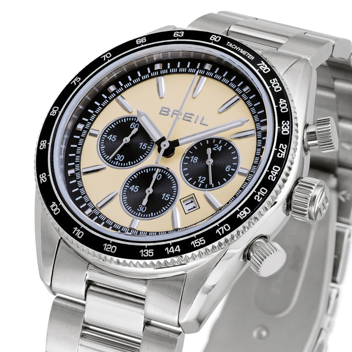 Breil Vanguard Chrono ur 43mm beige kvartsstål TW2109