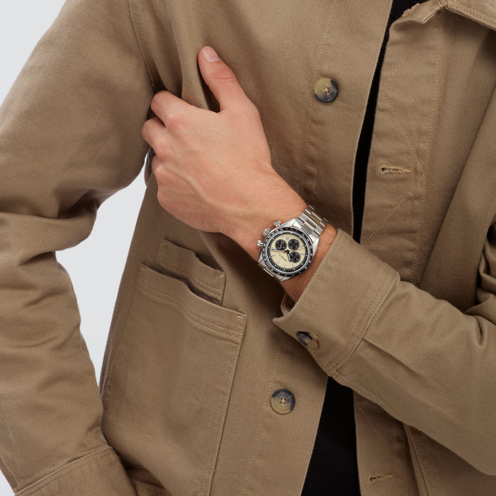 Breil Vanguard Chrono ur 43mm beige kvartsstål TW2109