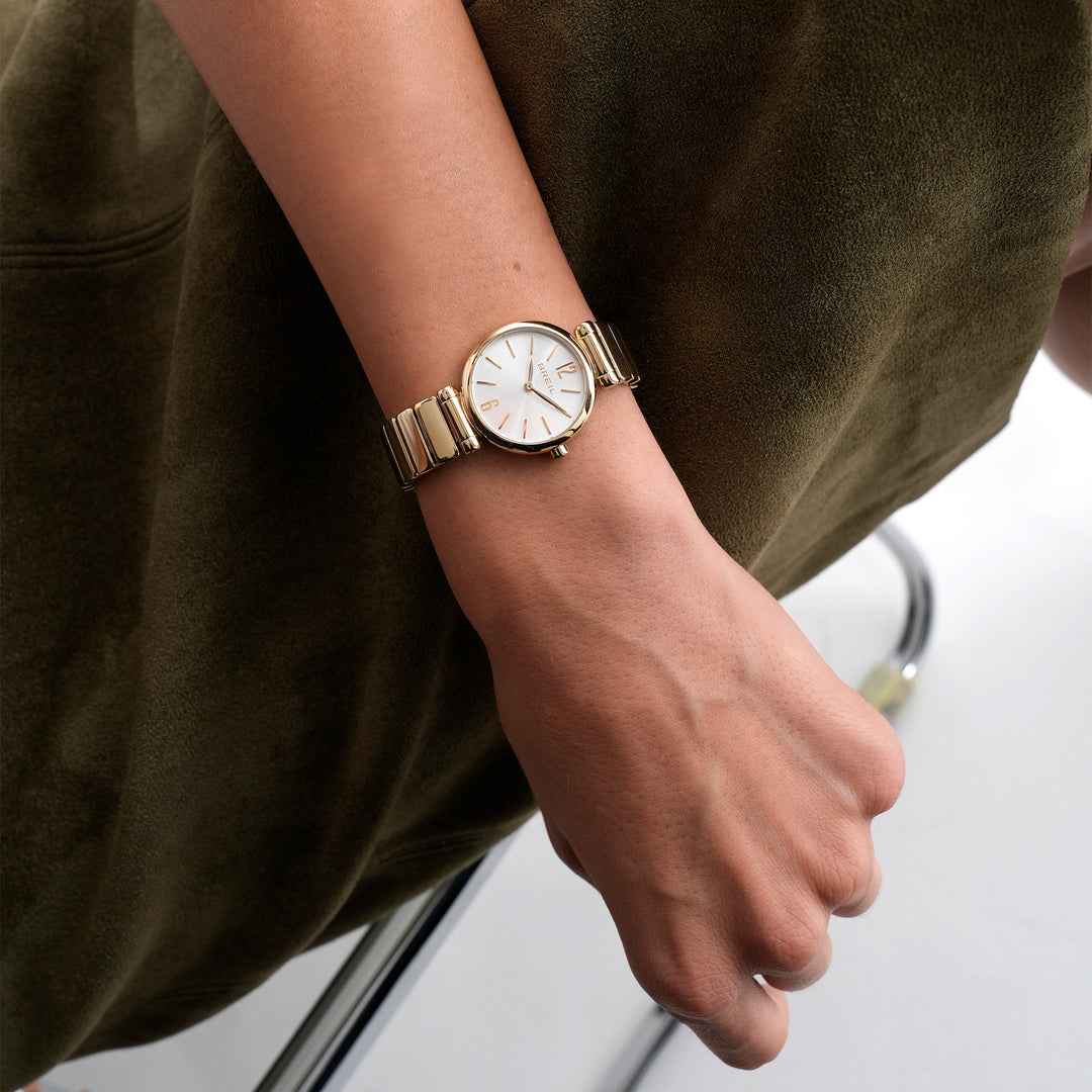 Breil Nuvè ur 28mm sølv quartz stål IP guld finish TW2126